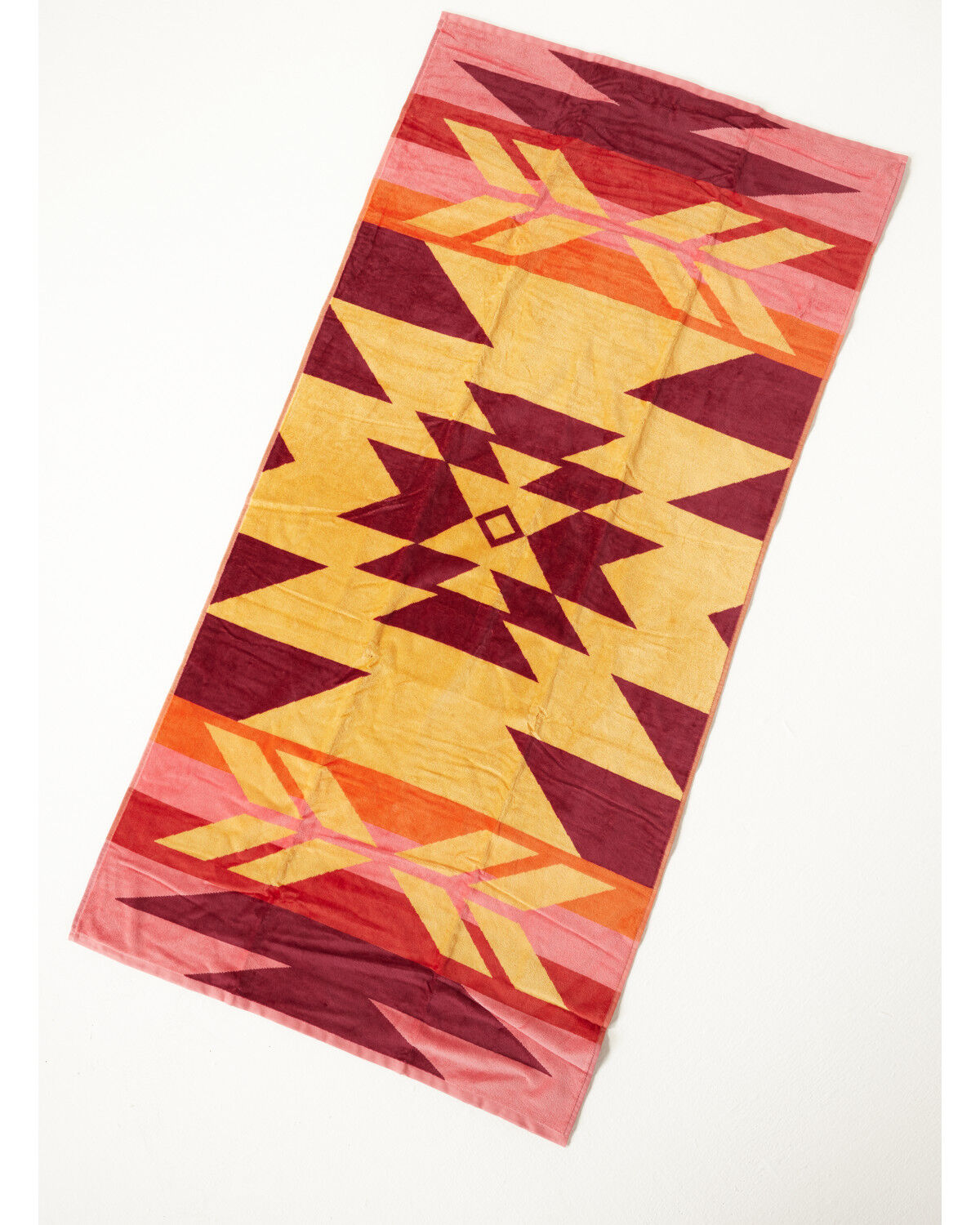 Image #1 - Boot Barn Southwestern Print Beach Towel, Pink, hi-res