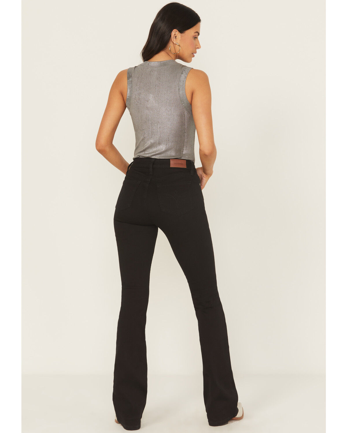 Image #3 - Shyanne Women's Aria Mid Rise Bootcut Super Stretch Denim Jeans, Black, hi-res