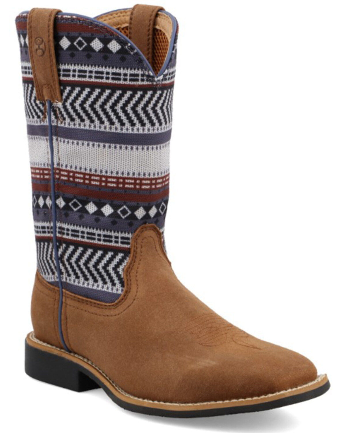 Image #1 - Hooey Twisted X Kids' Serape Stripe Western Boot - Square Toe, Brown, hi-res