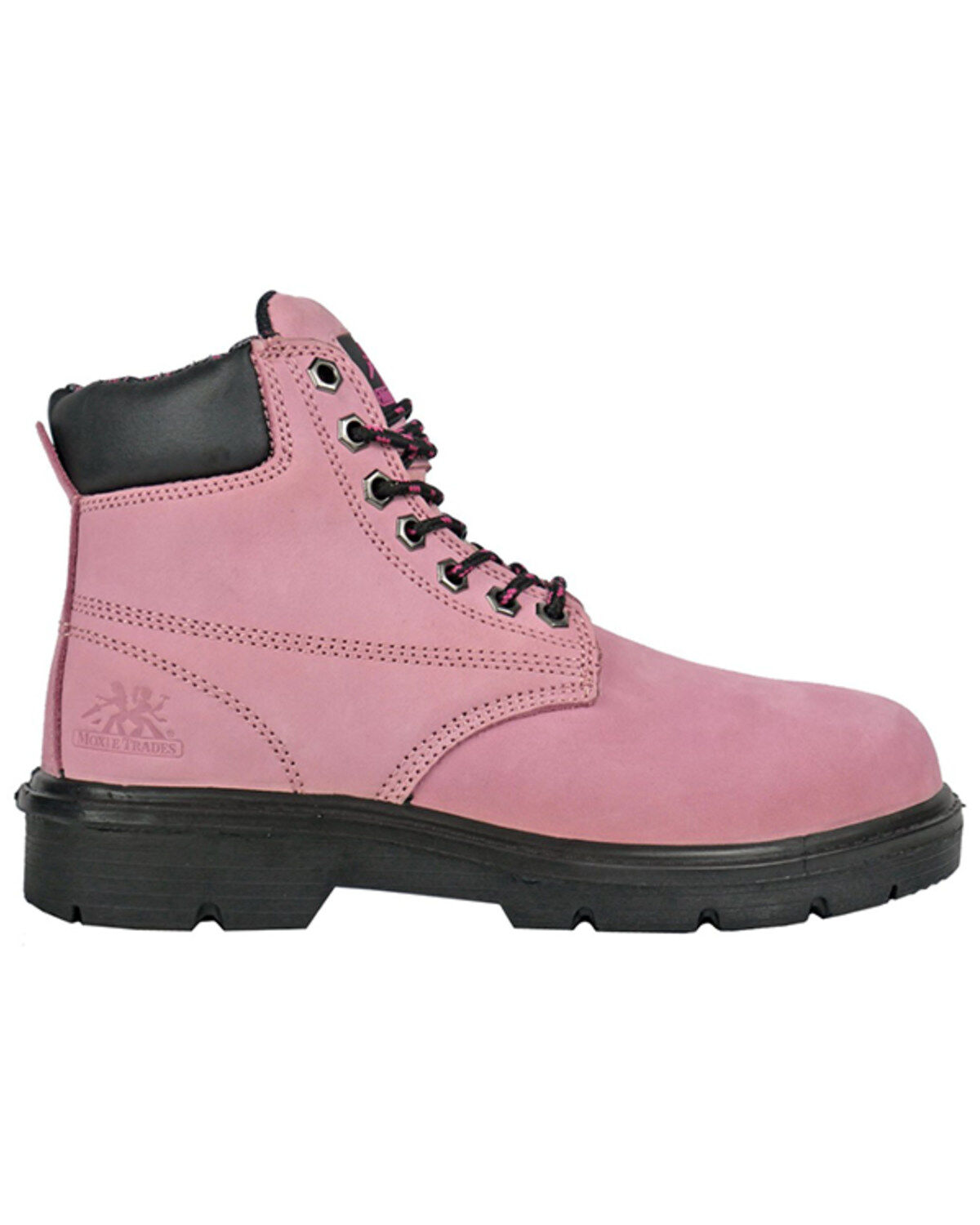 Image #2 - Moxie Trades Women's 6" Alice Waterproof Work Boots - Steel Toe, Pink, hi-res