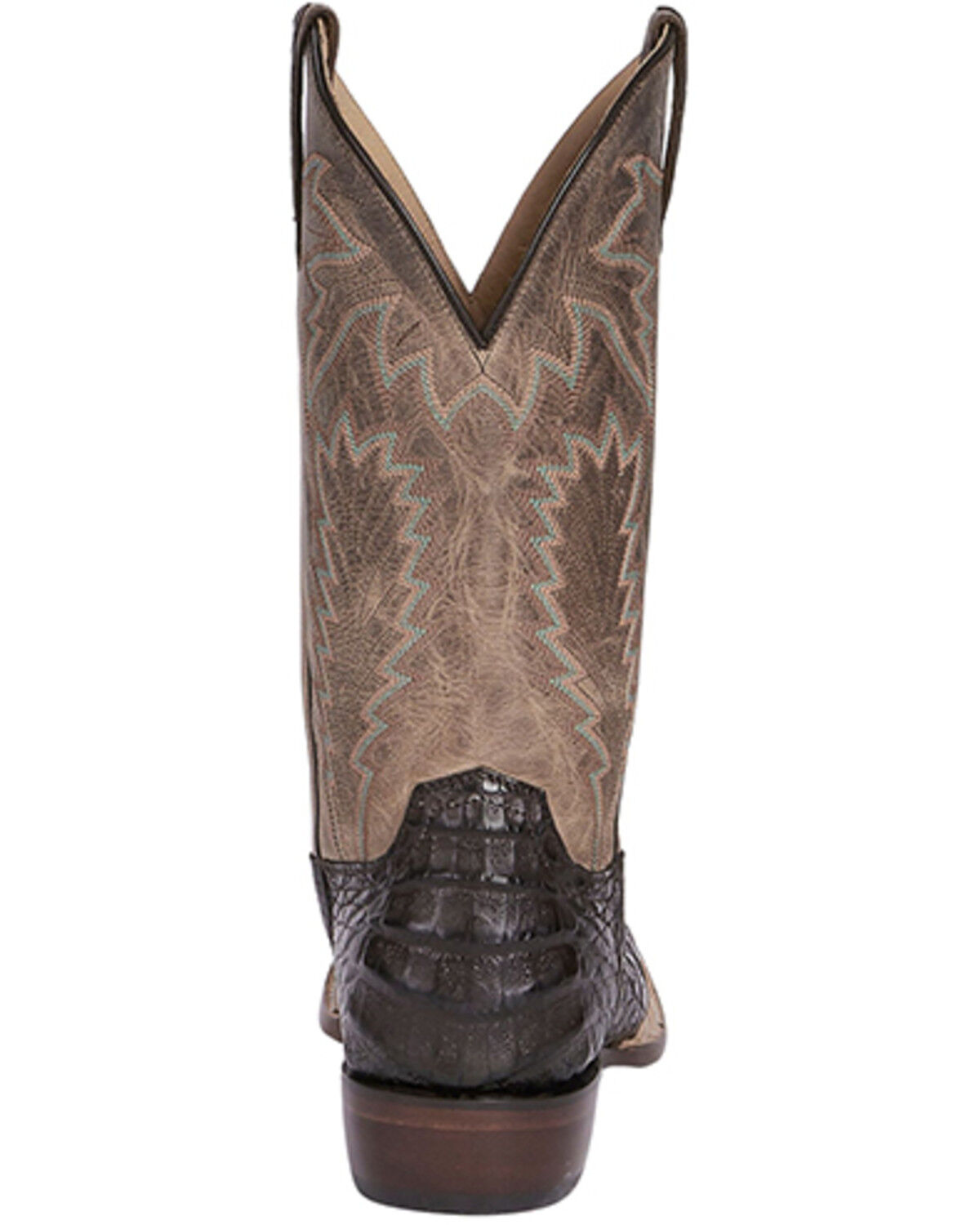 Image #4 - Lucchese Men's Wyatt Exotic Caiman Western Boots - Broad Square Toe, Chocolate, hi-res