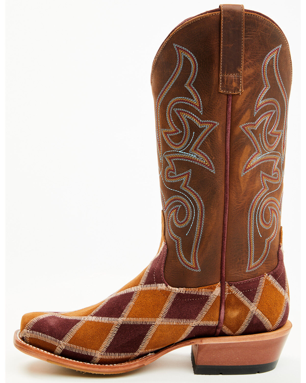 Image #3 - Horse Power Men's Patchwork Western Boots - Square Toe, Tan, hi-res