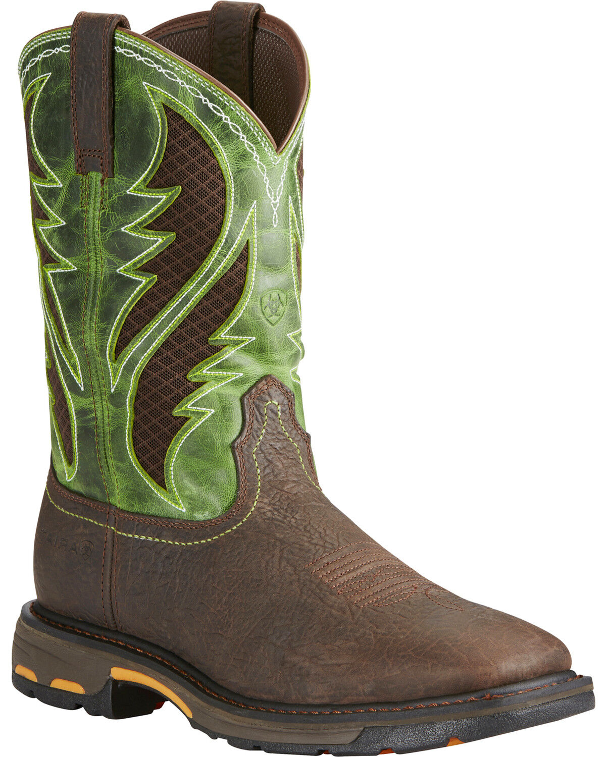 Ariat Men's WorkHog&reg; VentTEK Comp Toe Pull-On Safety Work Boots, Brown, hi-res