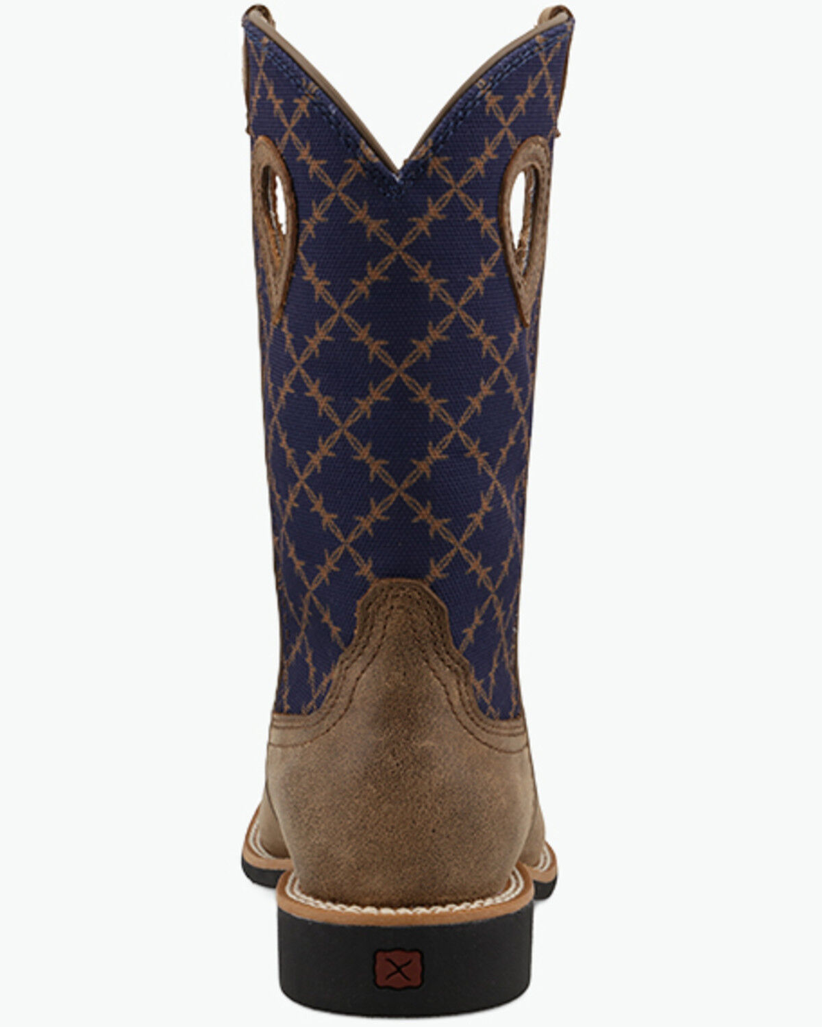 Image #5 - Twisted X Kid's Top Hand Performance Western Boots - Broad Square Toe, Navy, hi-res