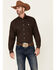 Image #1 - Cinch Men's Solid Brown Button Down Long Sleeve Western Shirt, Brown, hi-res