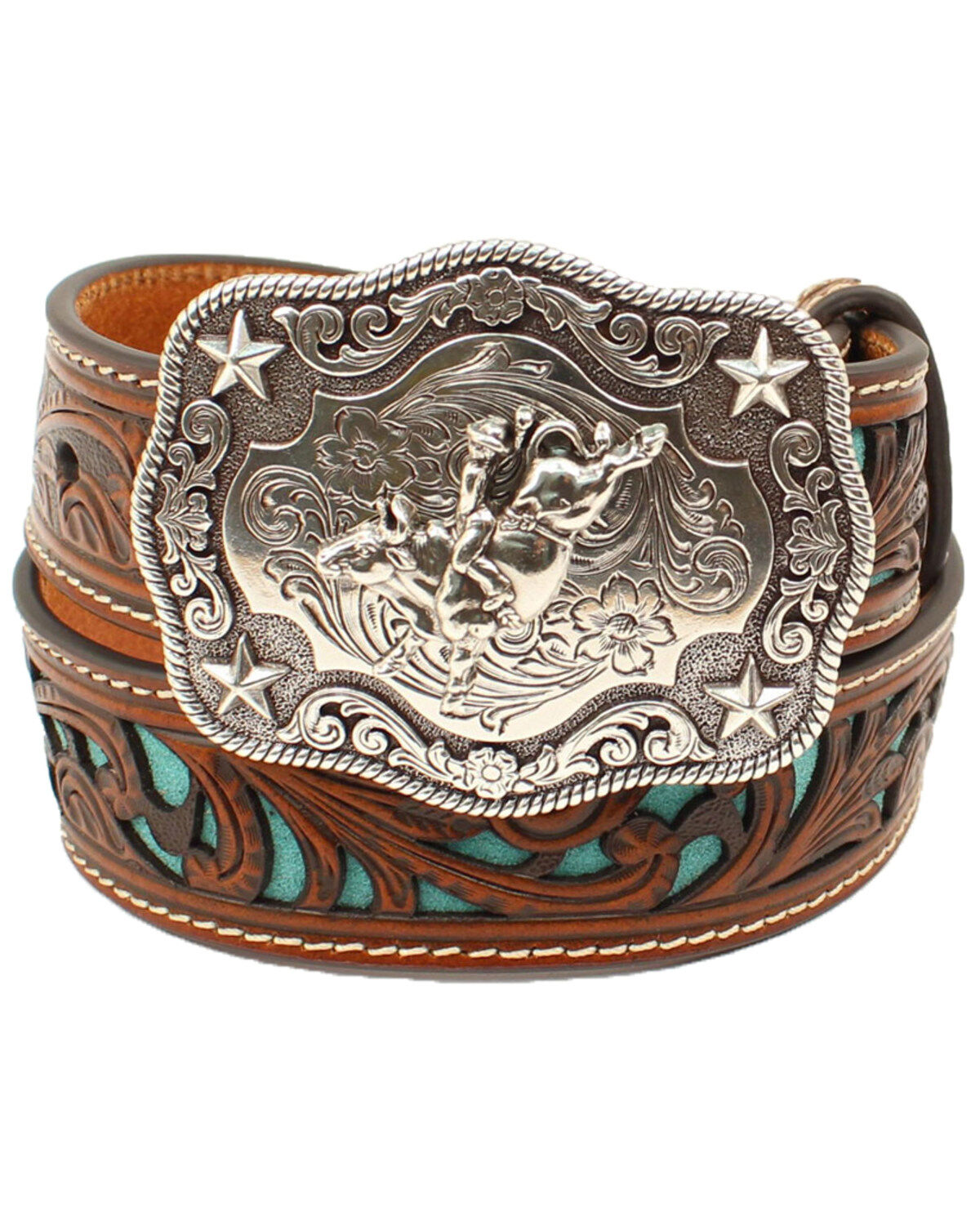 Image #1 - Nocona Boys' Piercing Underlay Western Belt, No Color, hi-res
