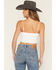 Image #4 - Miss Me Women's Studded Cropped Tank Top, White, hi-res