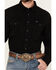 Image #3 - Wrangler Men's Solid Long Sleeve Snap Denim Western Shirt, Black, hi-res