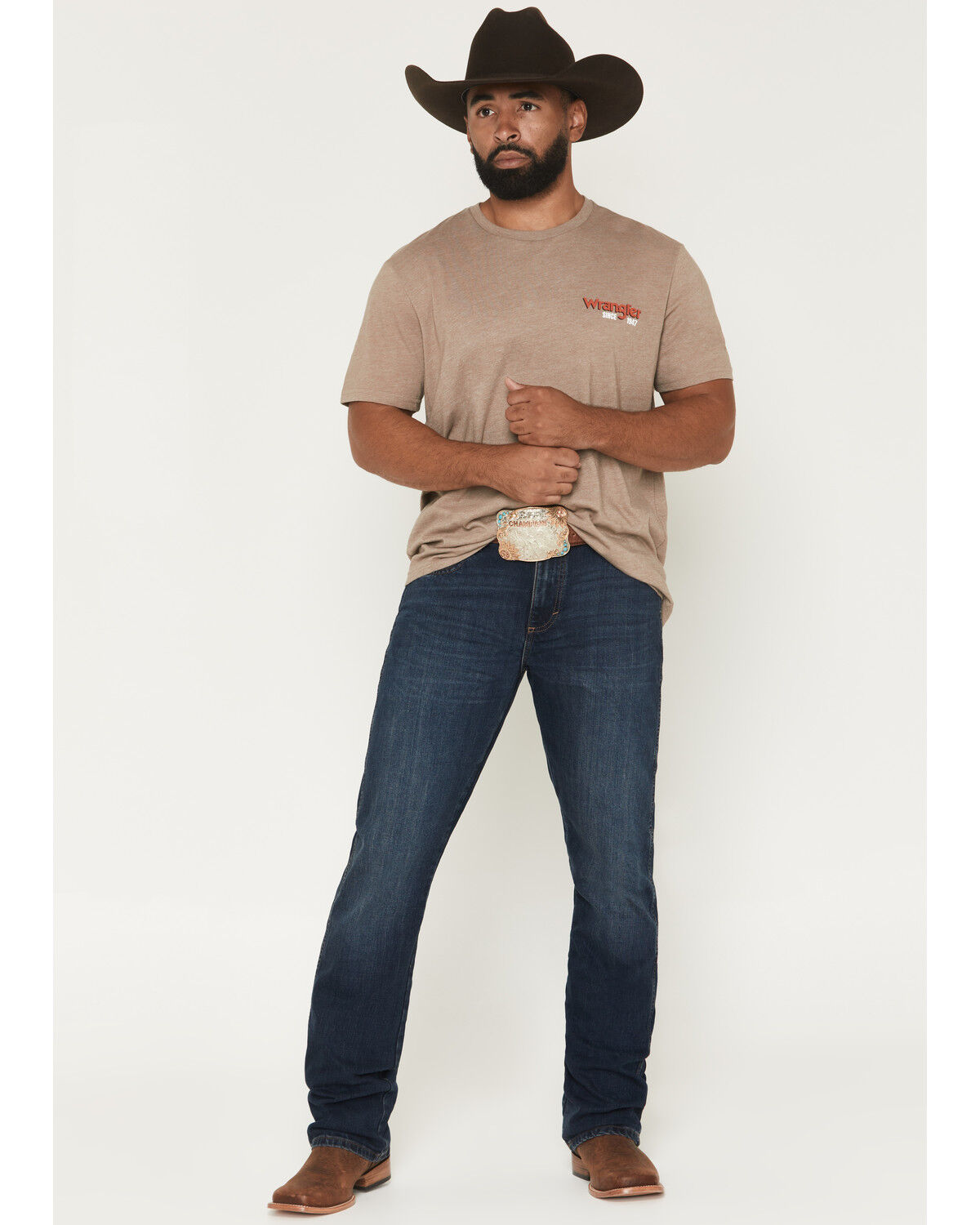Image #1 - Wrangler Retro Men's 77MWZ Oakdale Slim Bootcut Stretch Denim Jeans, Dark Blue, hi-res